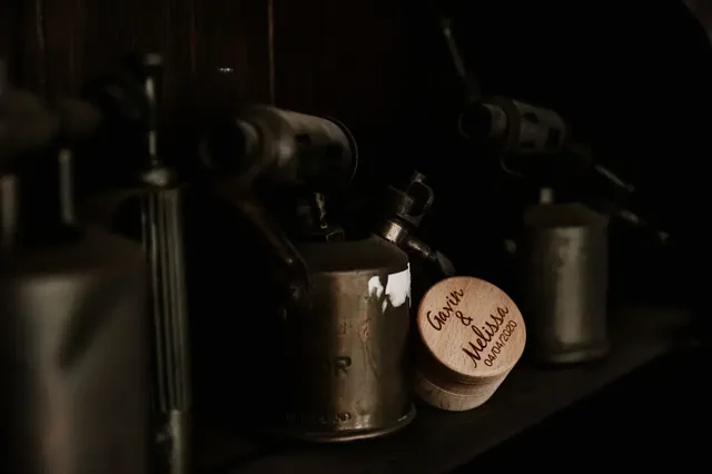 Detail of the couple's personalised keepsake