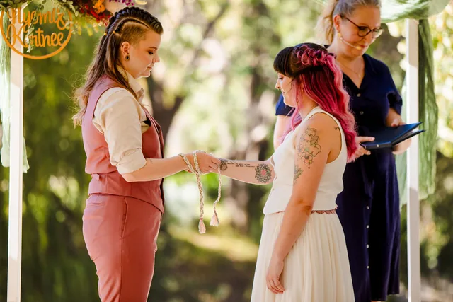 The exchange of rings during the ceremony